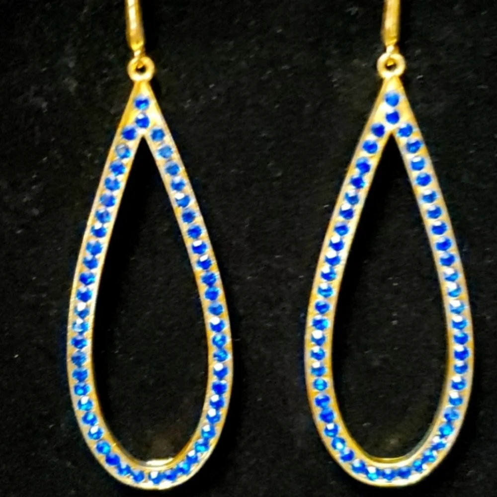 Cashe Blue Crystal Earrings - Picture 1 of 4